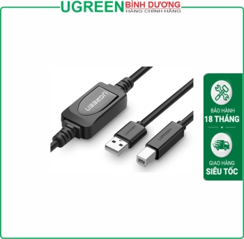 Dây cáp USB máy in 2.0 có chíp IC khuếch đại dài 15m Ugreen (10362)
